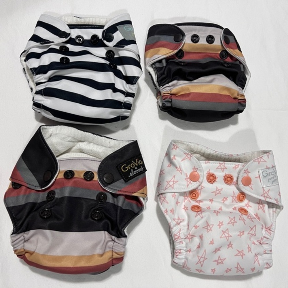 Grovia AIO Newborn Cloth Diaper Lot (4)